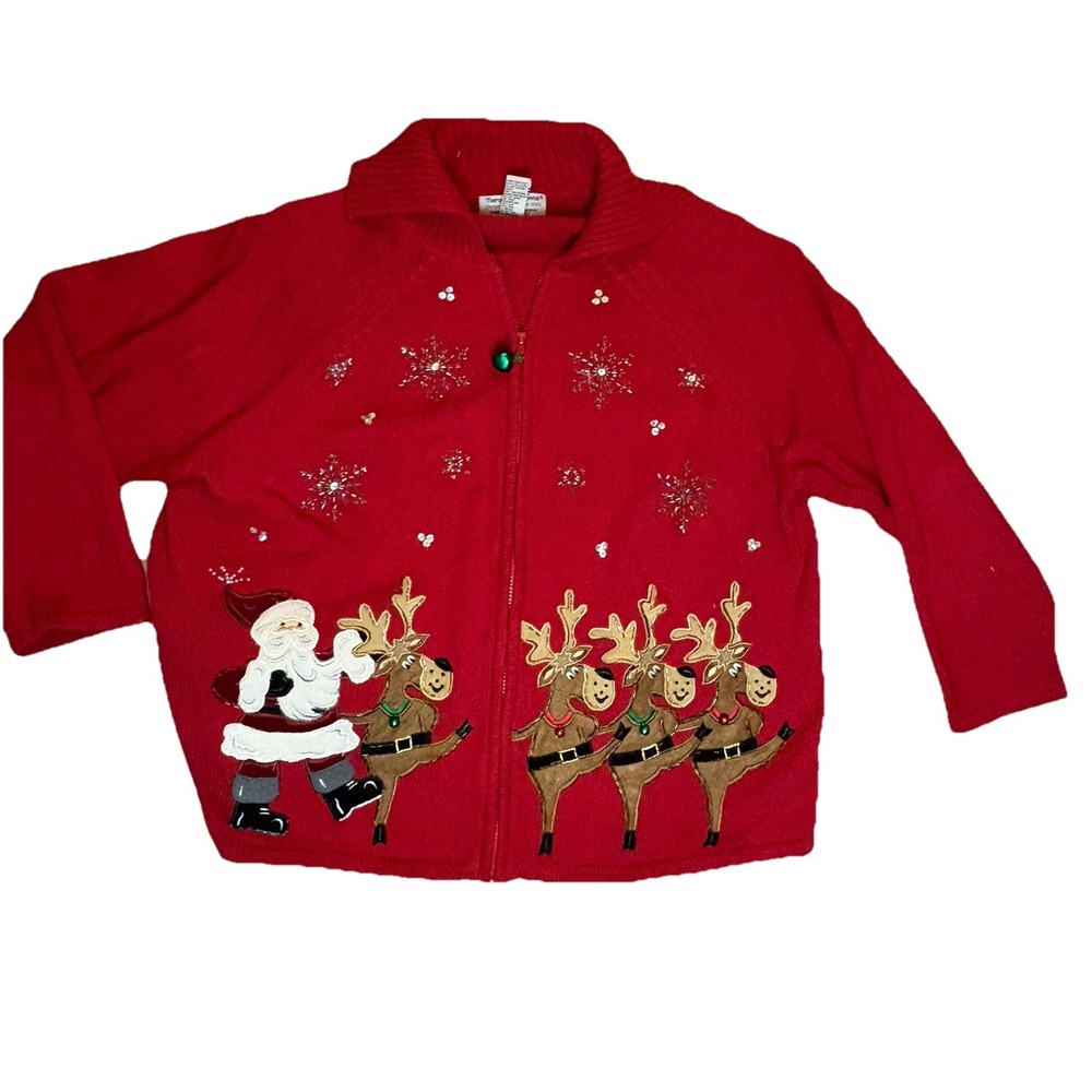 Tiara  International  Sweater Christmas  Women  Size 26/28 Plus Holiday Vintage